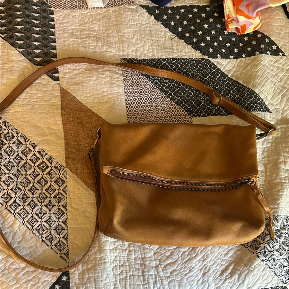 Able Tan Leather Crossbody Bag